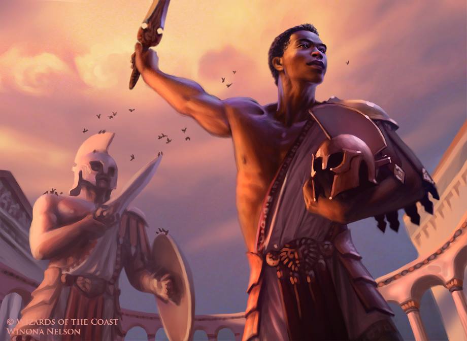 Favored Hoplite (Theros) - Illustration by Winona Nelson