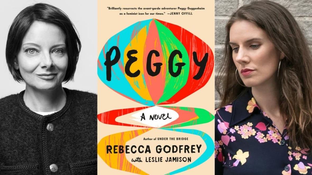 A black and white photo of a white woman with a short black bob. A colourful book cover with an abstract hot balloon. A White woman with long brown hair and a floral shirt looking down and left.