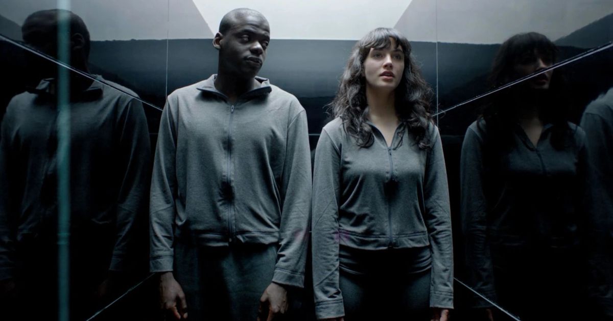 Two People in a Black Room in Black Mirror