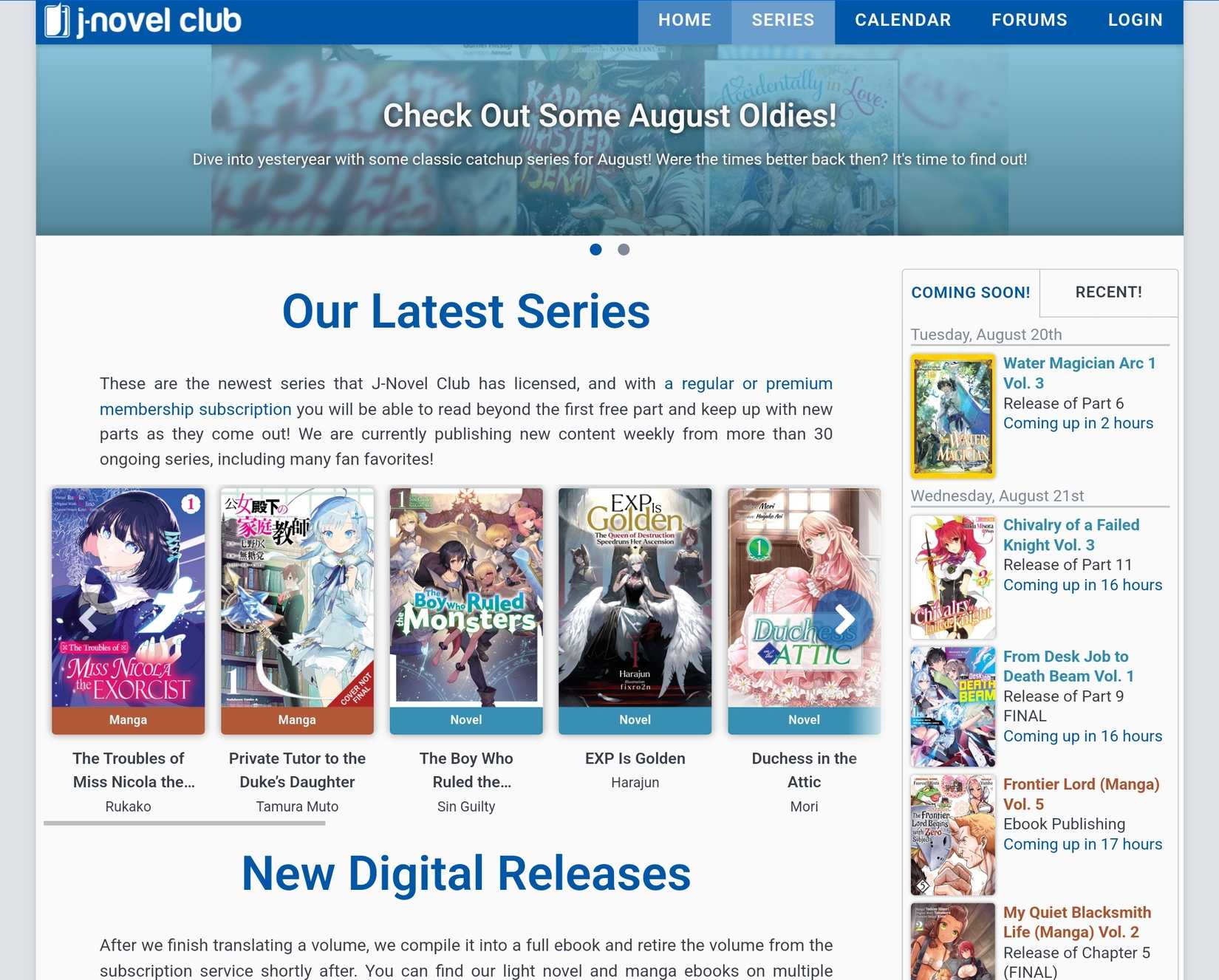 J Novel Club website. 