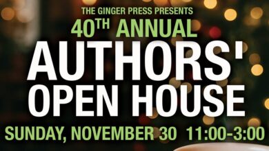 Ginger Press Hosts 40th Annual Author Open House Featuring 15 Local Writers on Nov 30 Ginger Press Hosts 40th Annual Author Open House Featuring 15 Local Writers on Nov 30